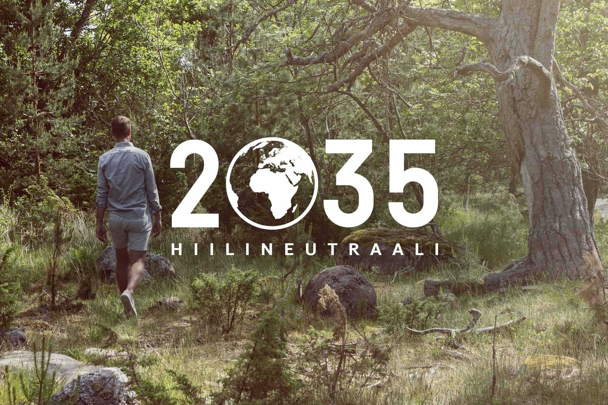 Man skog klimatmal natur stor logo finska